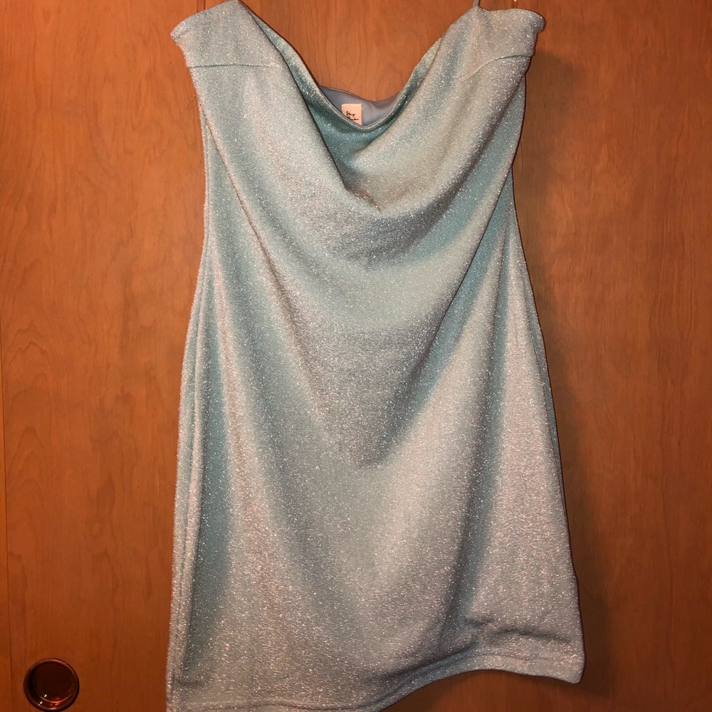 Aqua mini dress